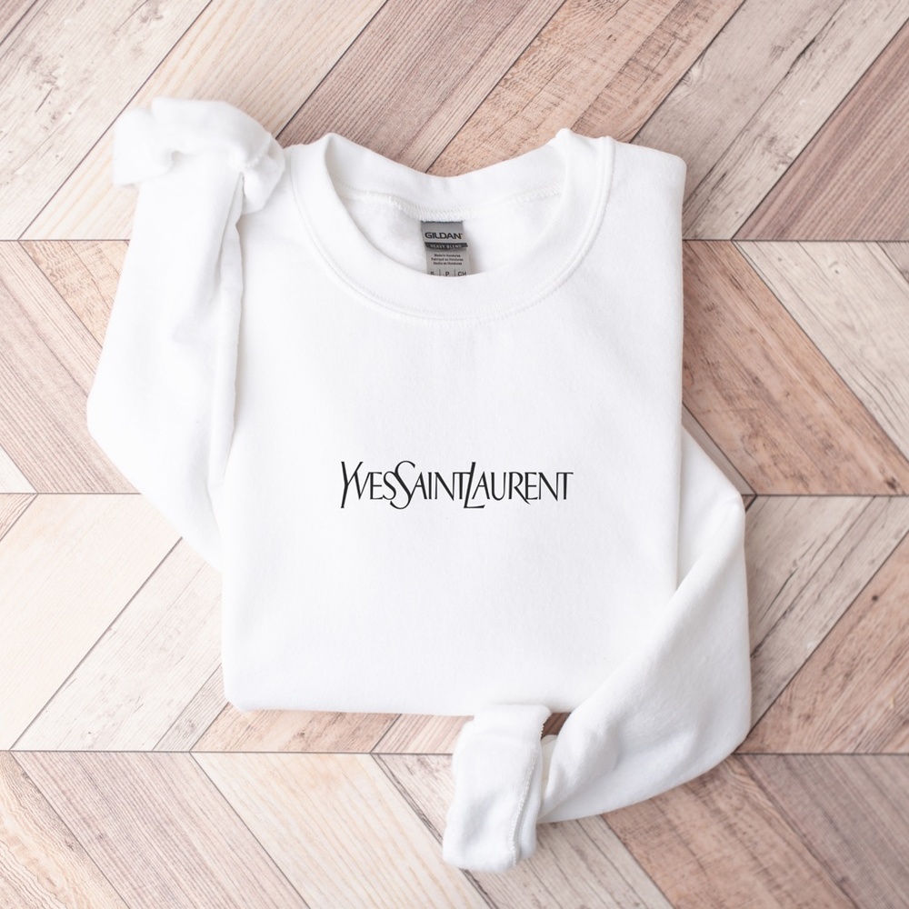 Embroidered Yves Saint Laurent Graphic Sweatshirt